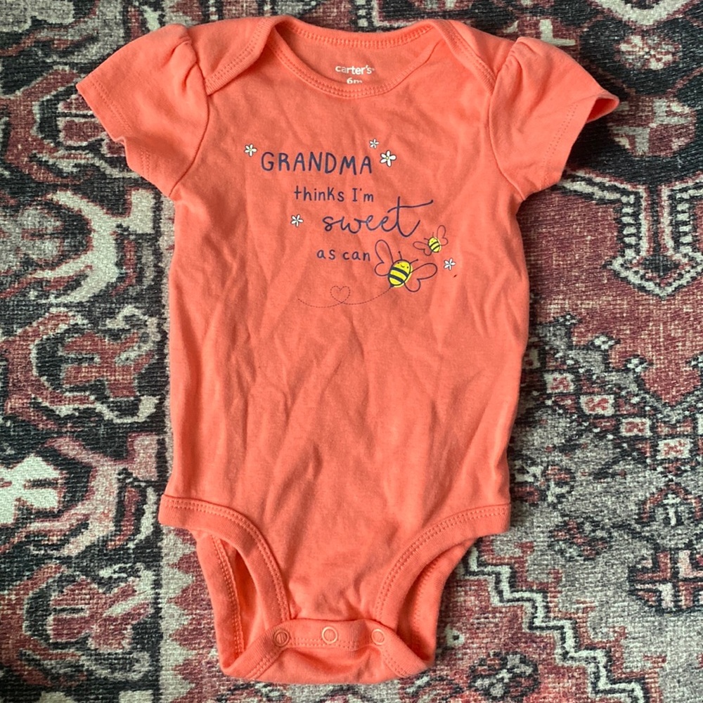 Grandma Thinks I’m Sweet As Can Be Baby Onsie. Size 6 month. Carters brand.